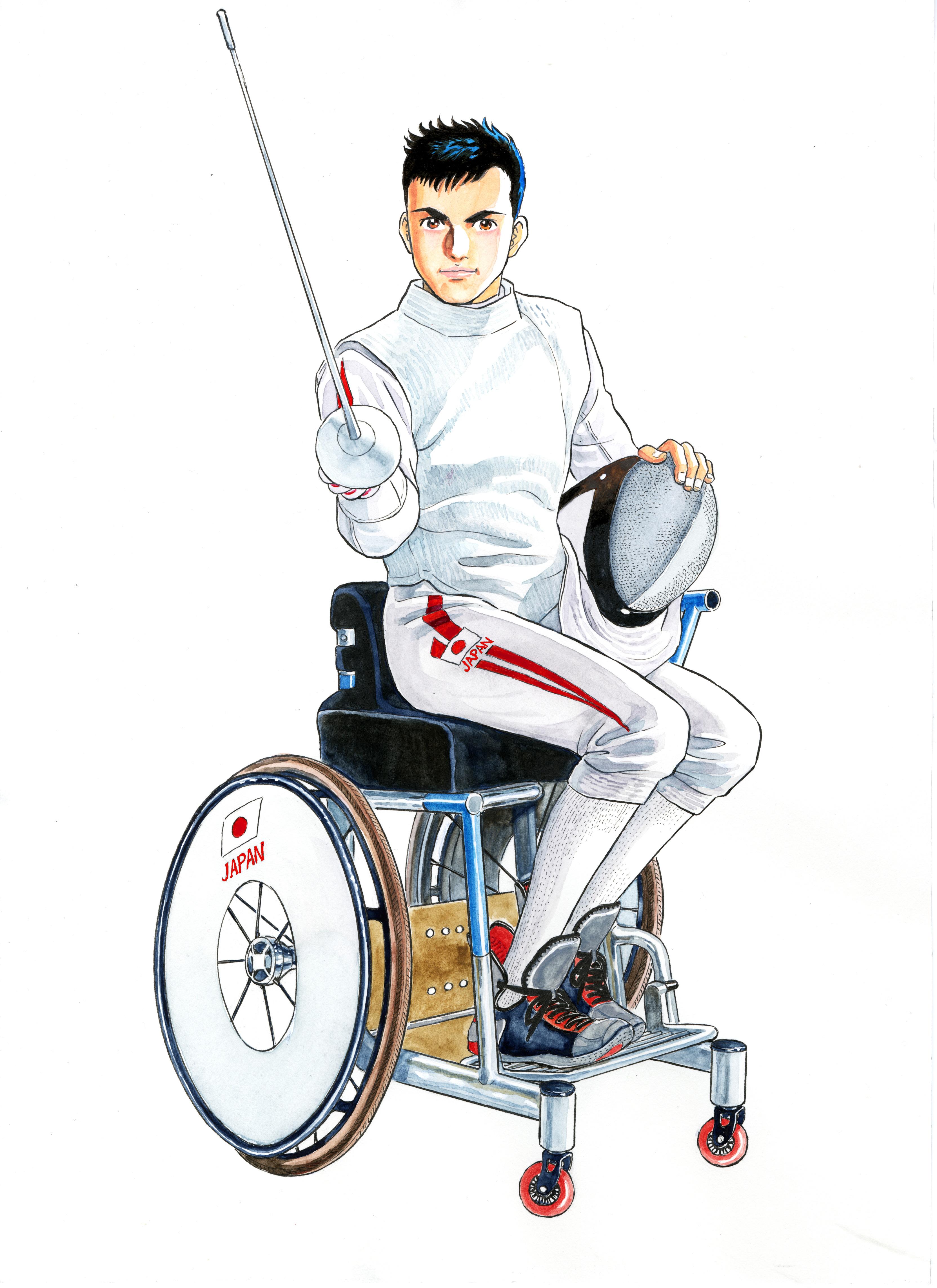 車いすフェンシングのパネルがぞう